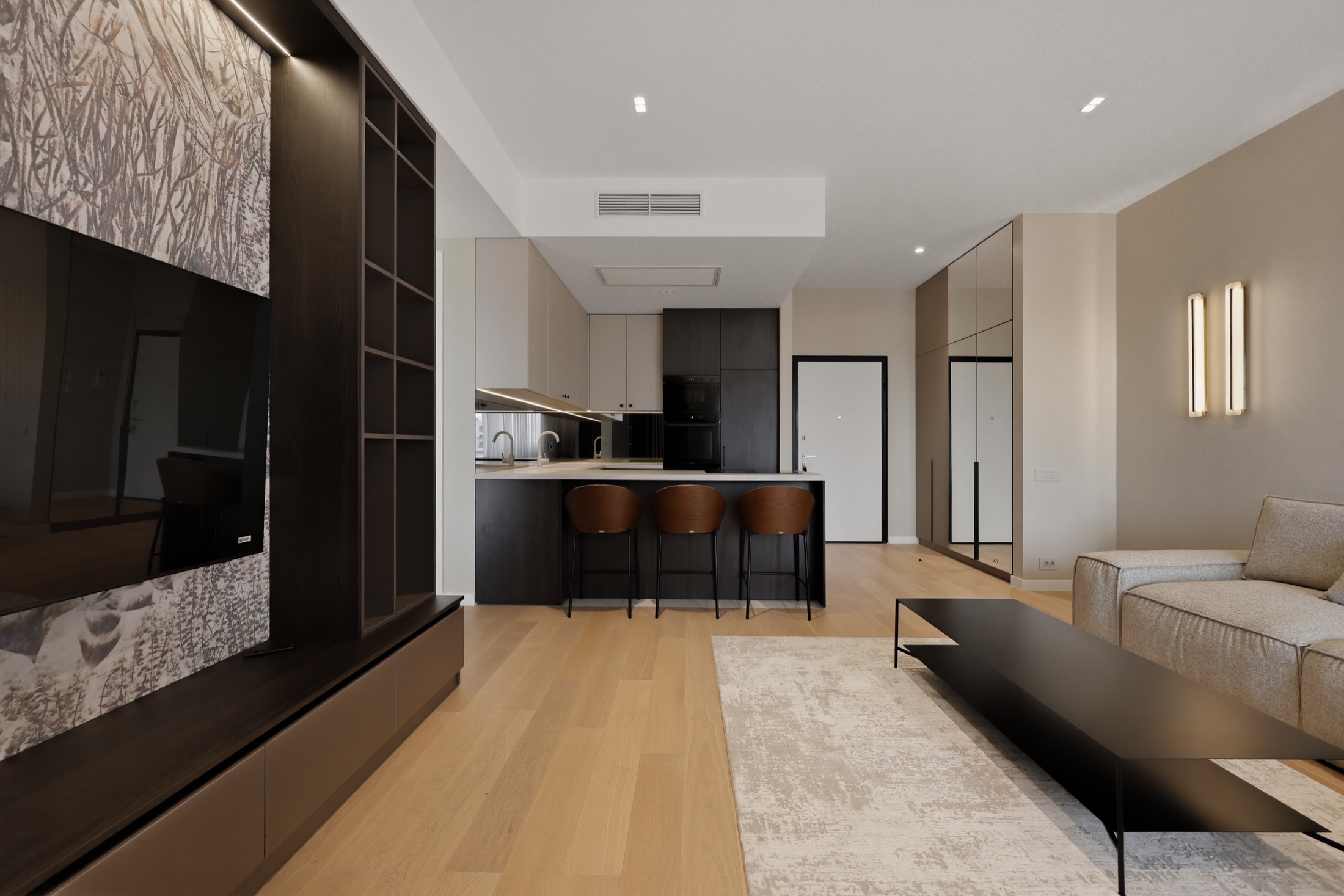 Open-plan Elvira One apartment photographed by the Spatialist in-house team